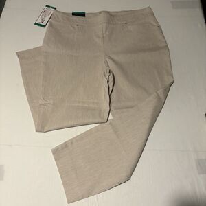 Hilary Radley Pants Womens XL Beige Slim Leg 26 Inseam Stretch Pull On NWT
